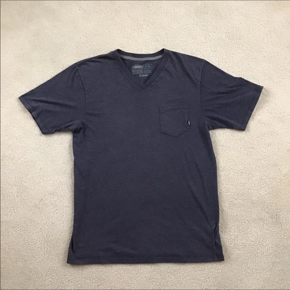 Xl vans v neck pocket t shirt blue